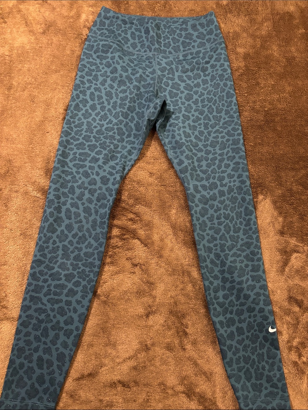 Nike One Dri-FIT Teal Leopard Print Workout Leggings